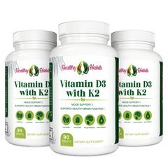 Vitamin D3 with K2, 1-3 serv. sz.